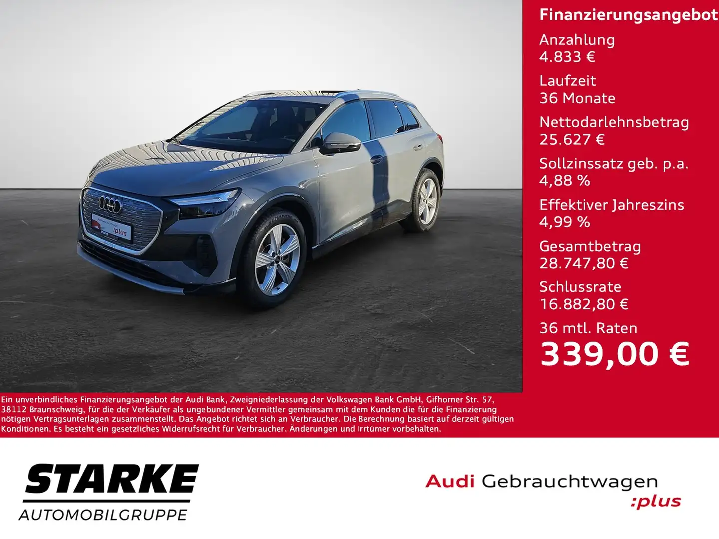 Audi Q4 e-tron 50 quattro advanced NaviPlus LED Pano SHZ 19-Zo... Gris - 1