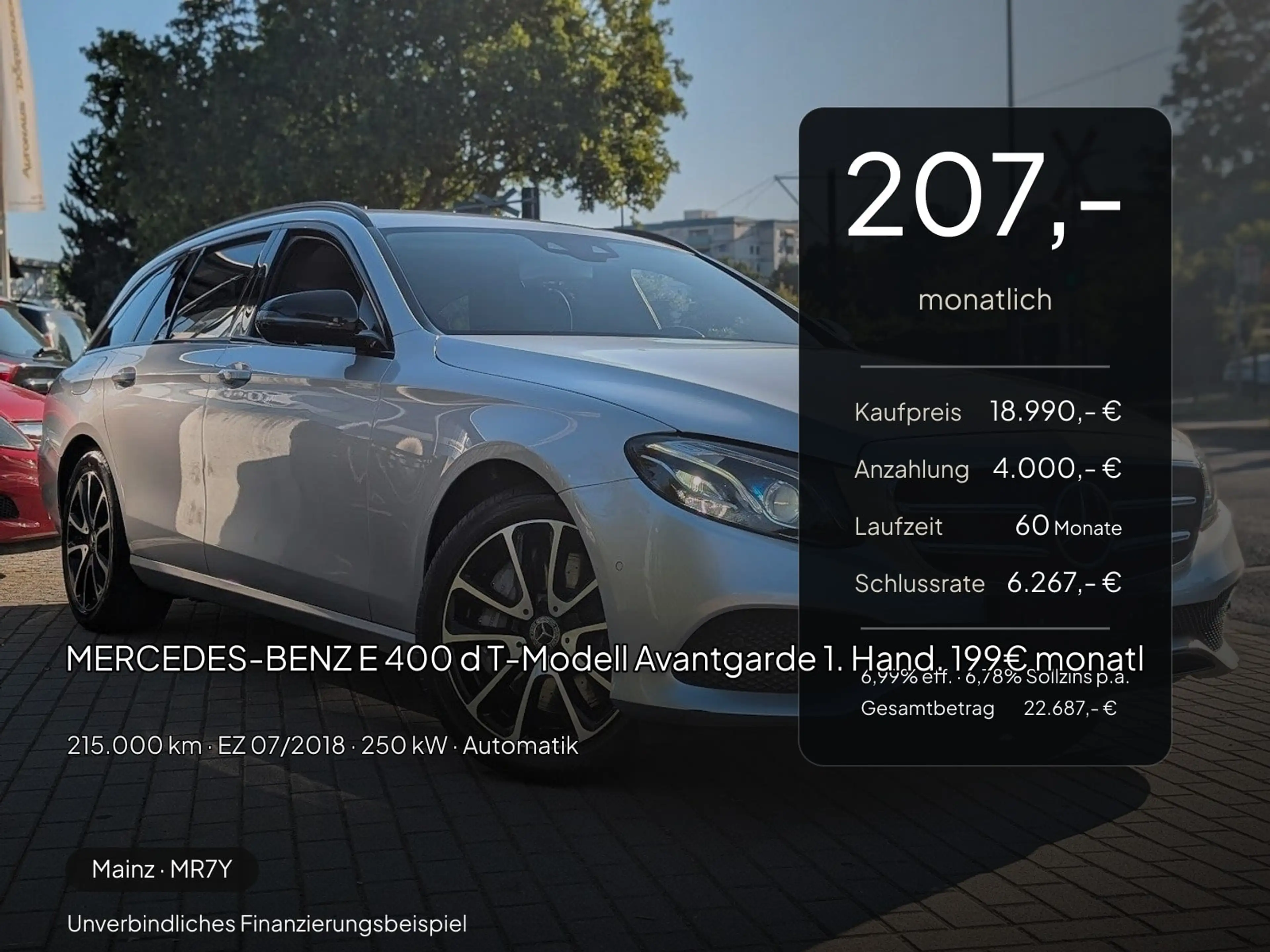 Mercedes-Benz E 400 E 400 d T-Modell Avantgarde 1. Hand. 199€ monatl — photo 2