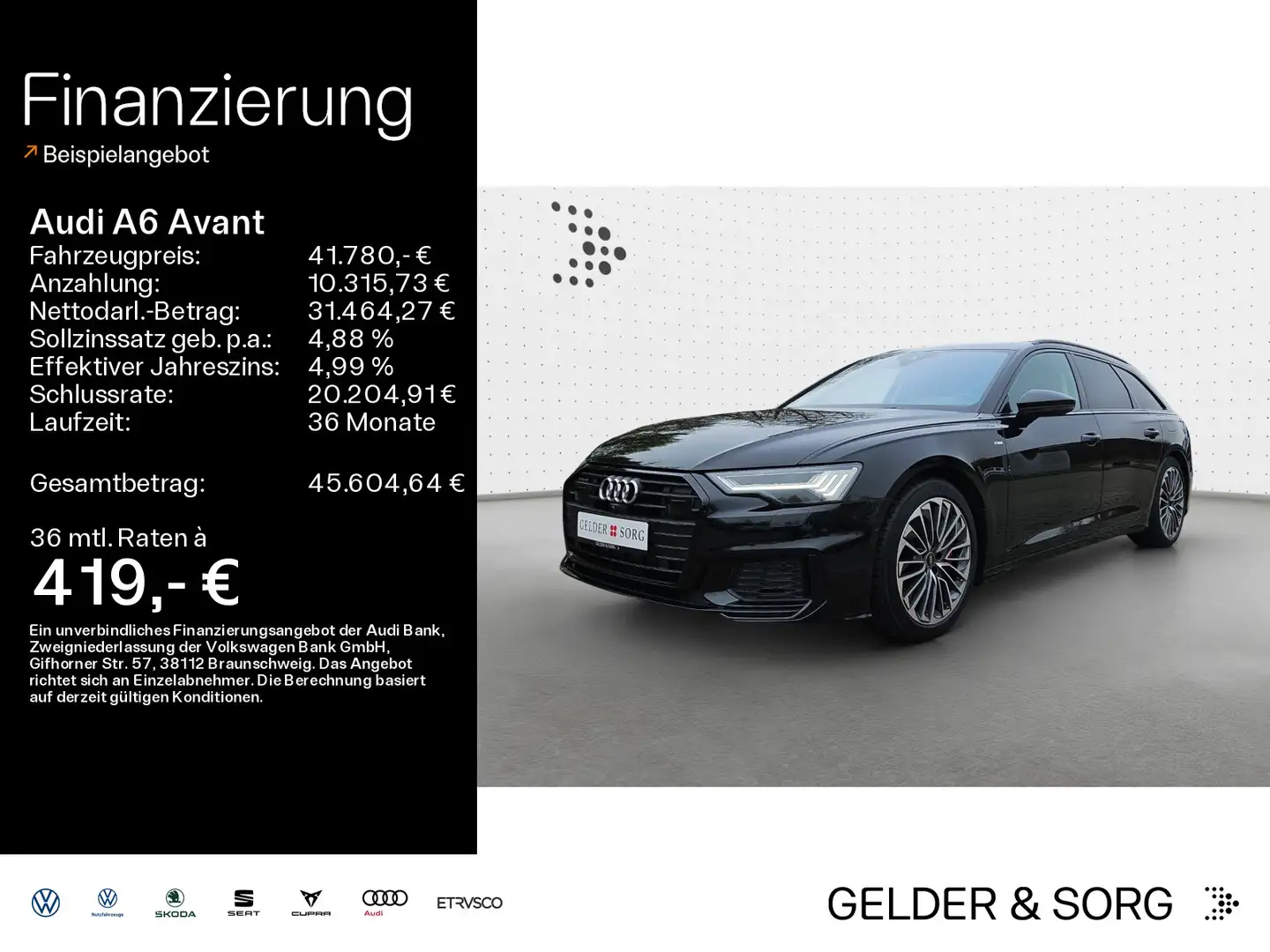 Audi A6 55 TFSIe qu. S-line|Matrix|ACC|360° Schwarz - 1
