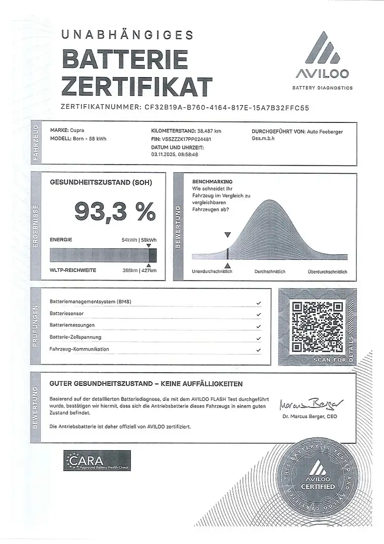 CUPRA Born 58kWh, Voll-LED,ACC,Kessy,Navi,360° Kamera,19"A... Grau - 2
