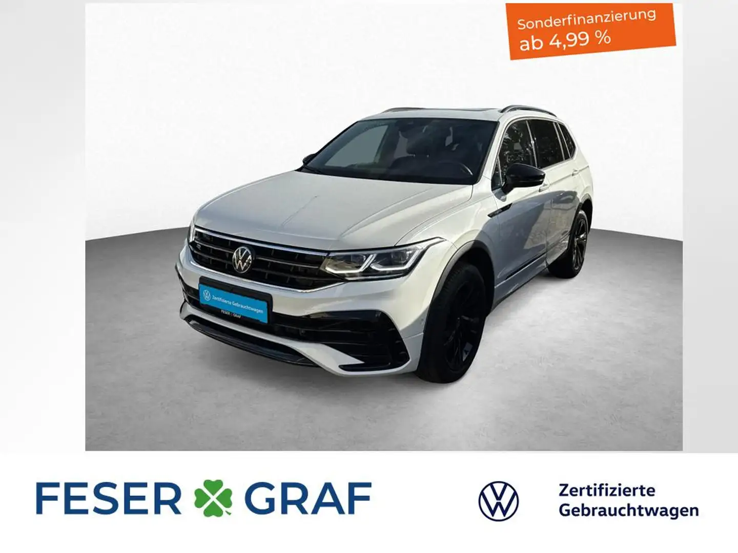 Volkswagen Tiguan Allspace R-Line 4Motion 2.0 TDI KESSY AMBIENTE PANO Weiß - 1
