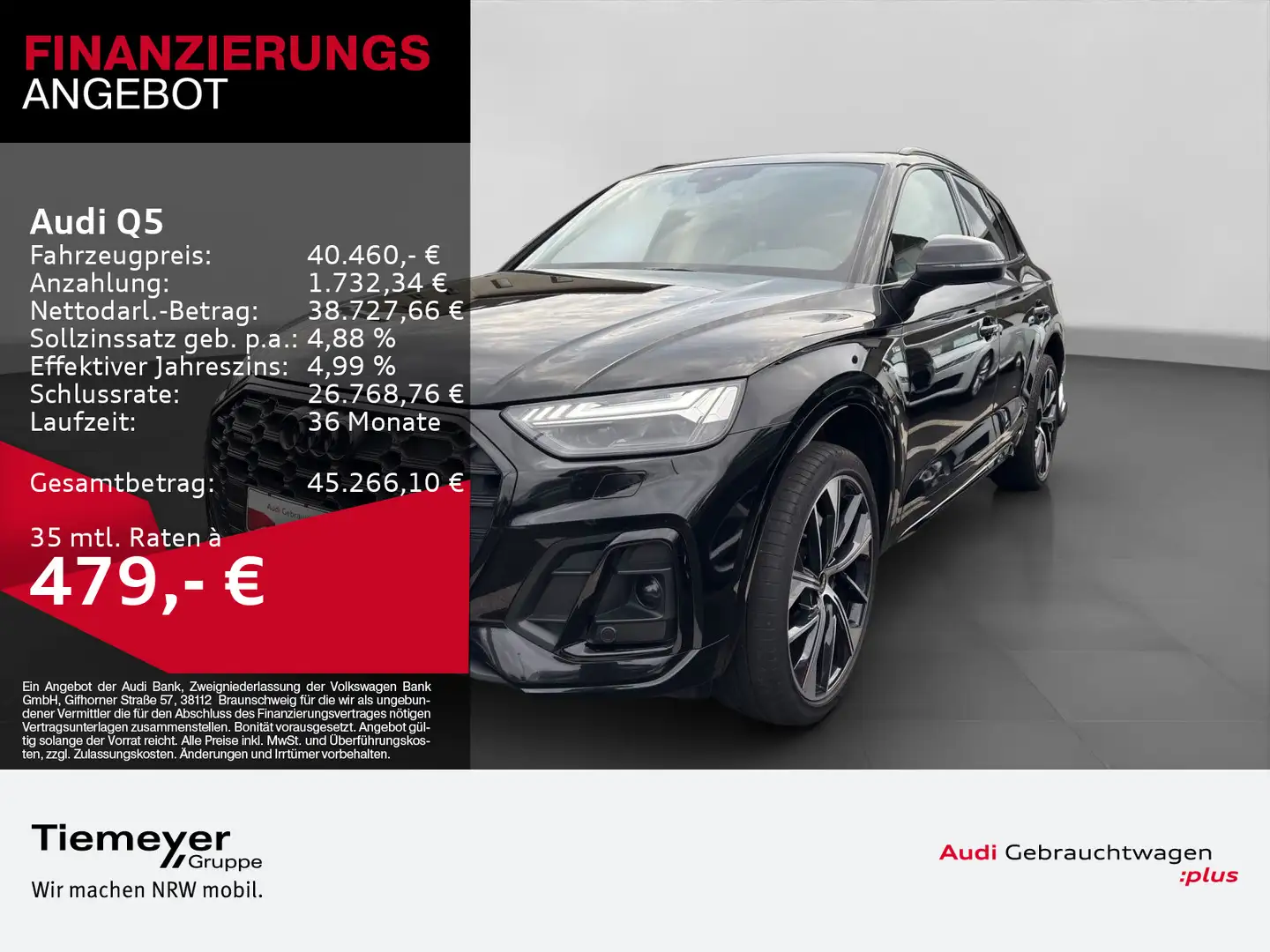 Audi Q5 40 TDI Q S LINE MATRIX PANO KAMERA SITZBELÜFT Schwarz - 1