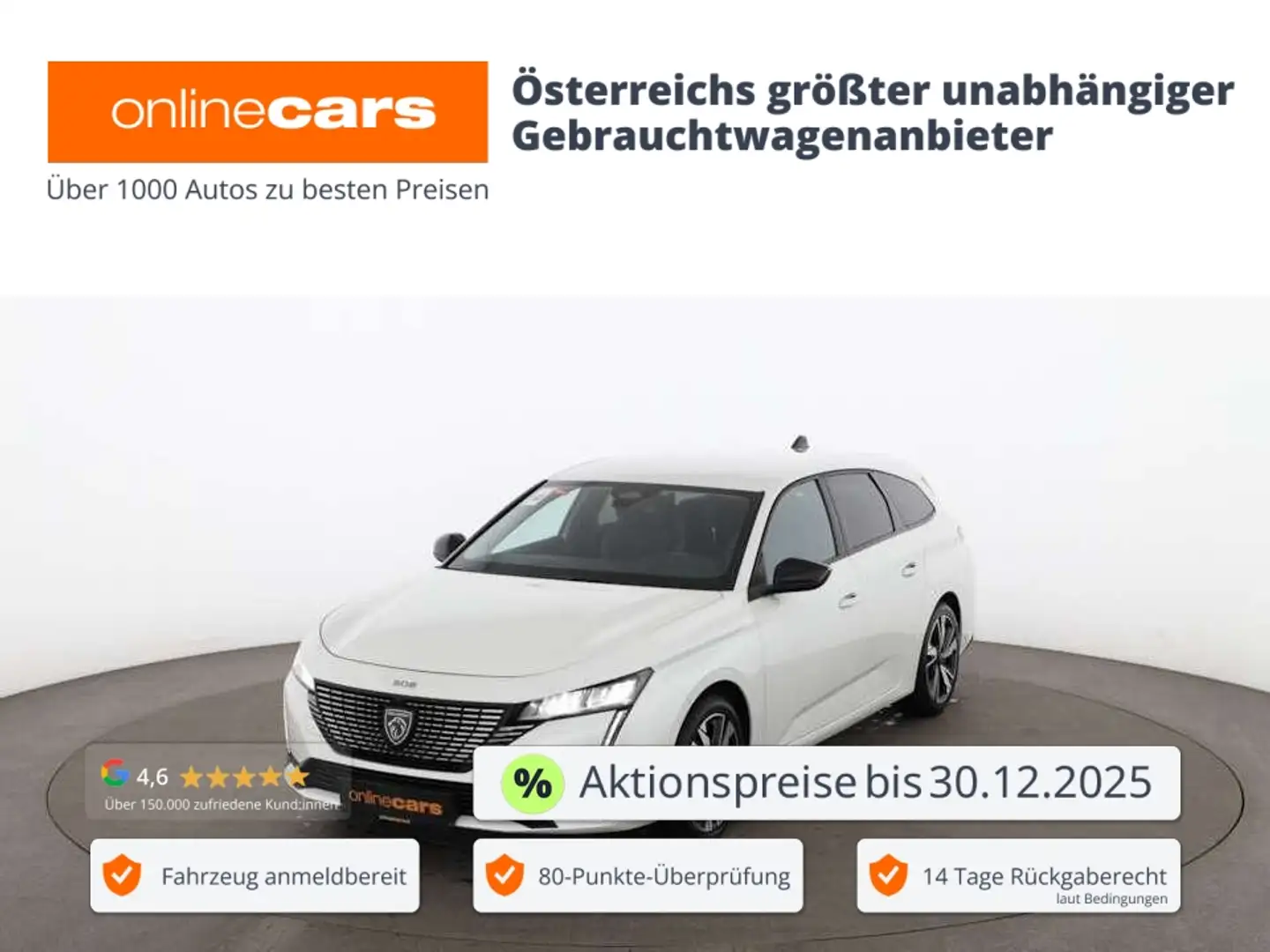 Peugeot 308 SW 1.5 BlueHDi 130 Allure LED LEDER NAV R-CAM Weiß - 1