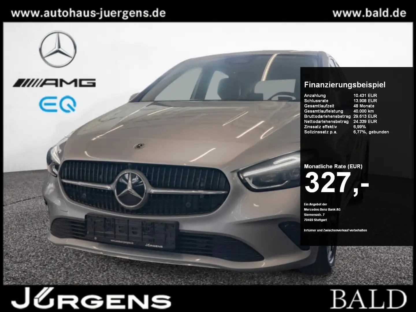 Mercedes-Benz B 250 4M Progressive/Multibeam/Cam/Totw/AHK/SHZ Argent - 1