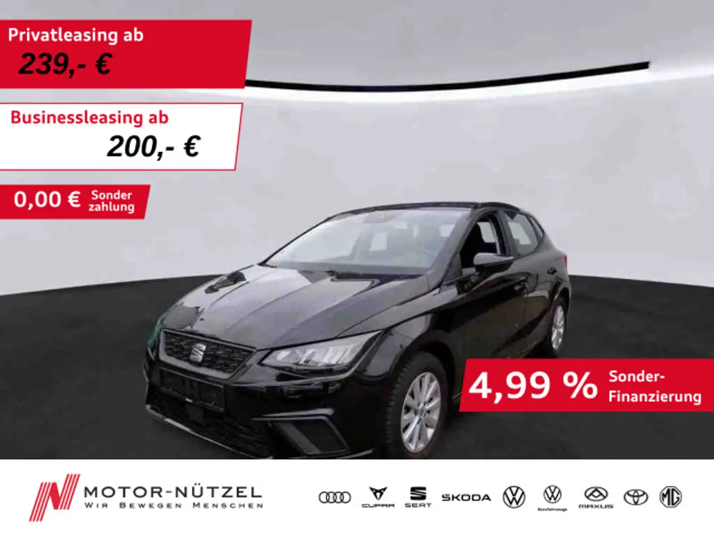 SEAT Ibiza 1.0 TSI STYLE LED+NAV+APP+SHZ+GRA+PDC+DAB Schwarz - 1
