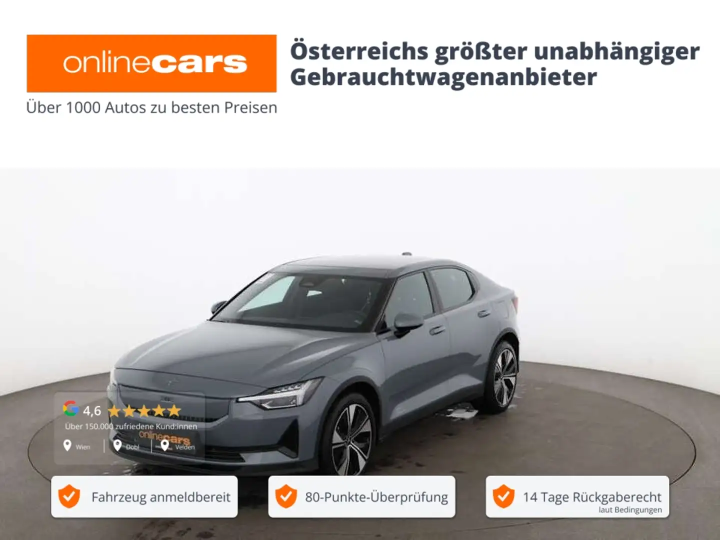 Polestar 2 Elektro Long Range Dual 8kWh Aut LED SKY NAVI Grau - 1