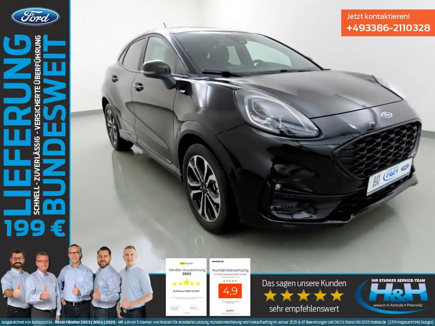 Ford Puma 1.0 Aut M-Hybrid ST-Line iACC+KomfortPaket Schwarz - 1