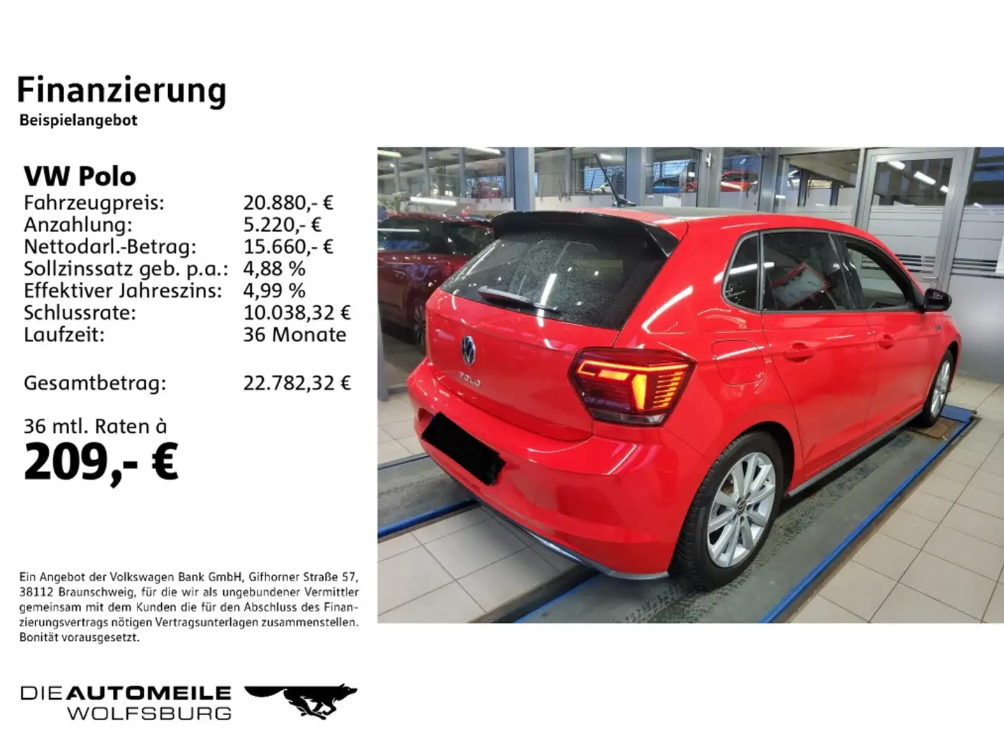 Volkswagen Polo 6 VI 1.5 TSI DSG R-Line Rückfahrkam/LED/App Rot - 2