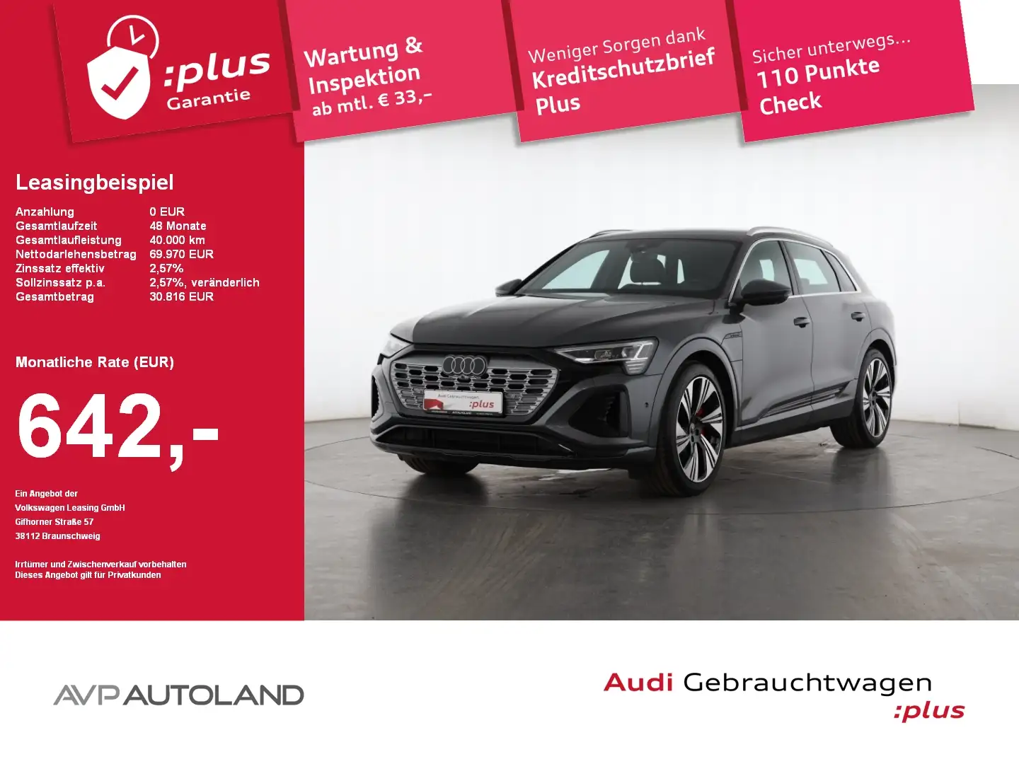 Audi Q8 e-tron 55  quattro S line Grijs - 1