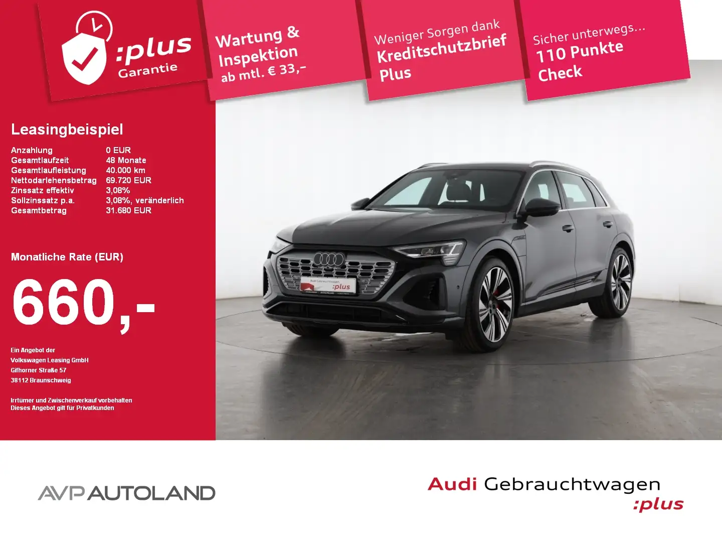 Audi Q8 e-tron 55  quattro S line Grau - 1