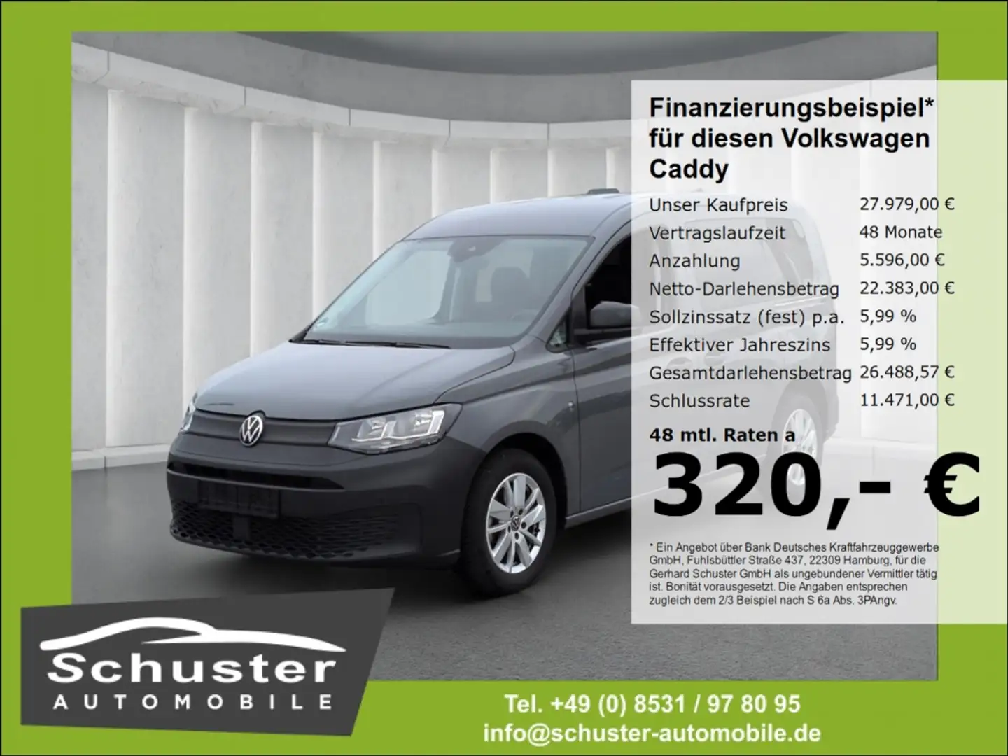 Volkswagen Caddy Kombi 2.0TDI*AHK Navi R-Kam digCockp SHZ Grau - 1