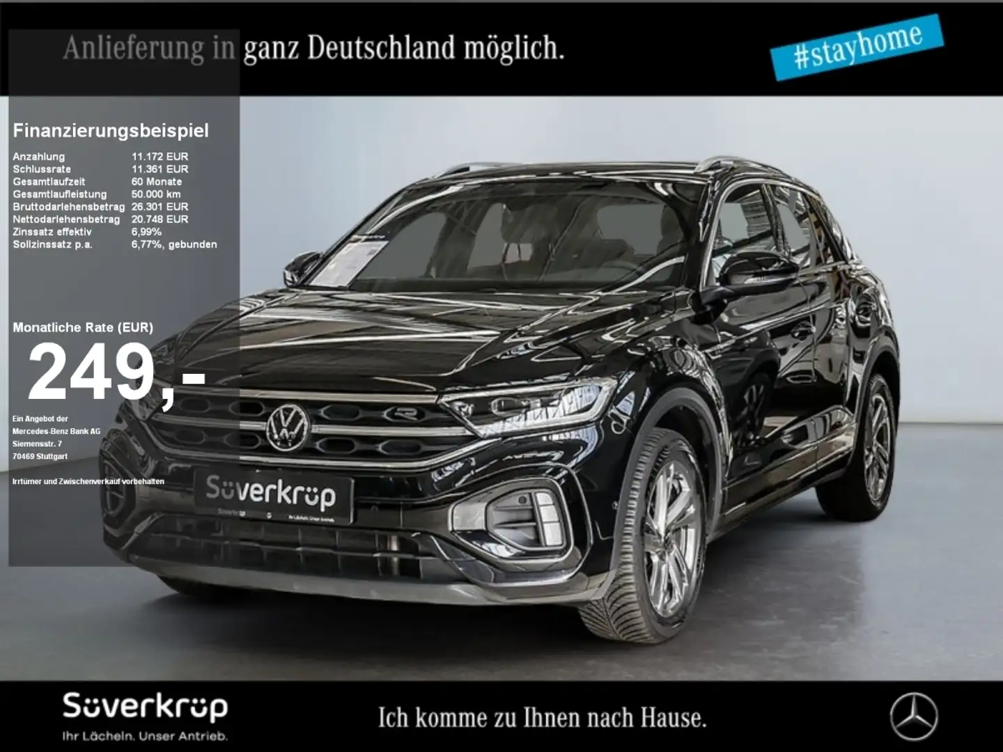Volkswagen T-Roc 2.0 TDI R-Line SPUR AHK KAMERA MEMO PDC Schwarz - 1