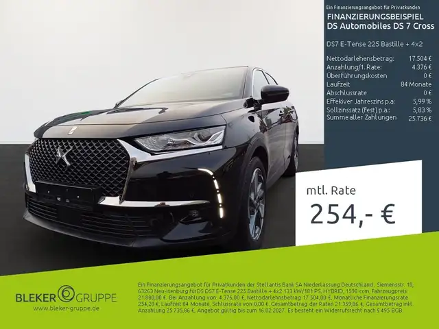 DS Automobiles DS 7 Crossback DS7 E-Tense 225 Bastille + 4x2