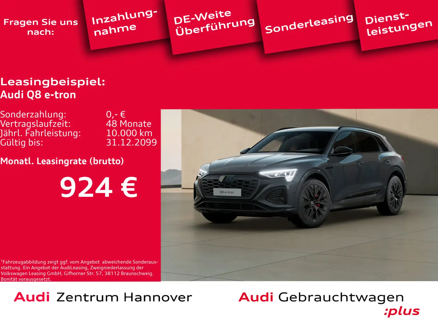 Audi Q8 e-tron 55 qu. S line Black Sytle Matrix B&O K Grau - 1
