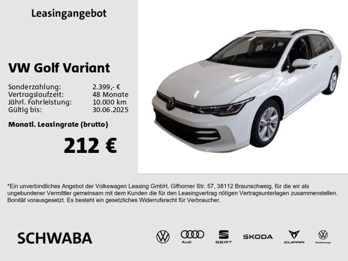 Volkswagen Golf Variant Golf VIII Variant Life 1.5TSI*ACC*LED*VIRTUAL*16 Weiß - 1