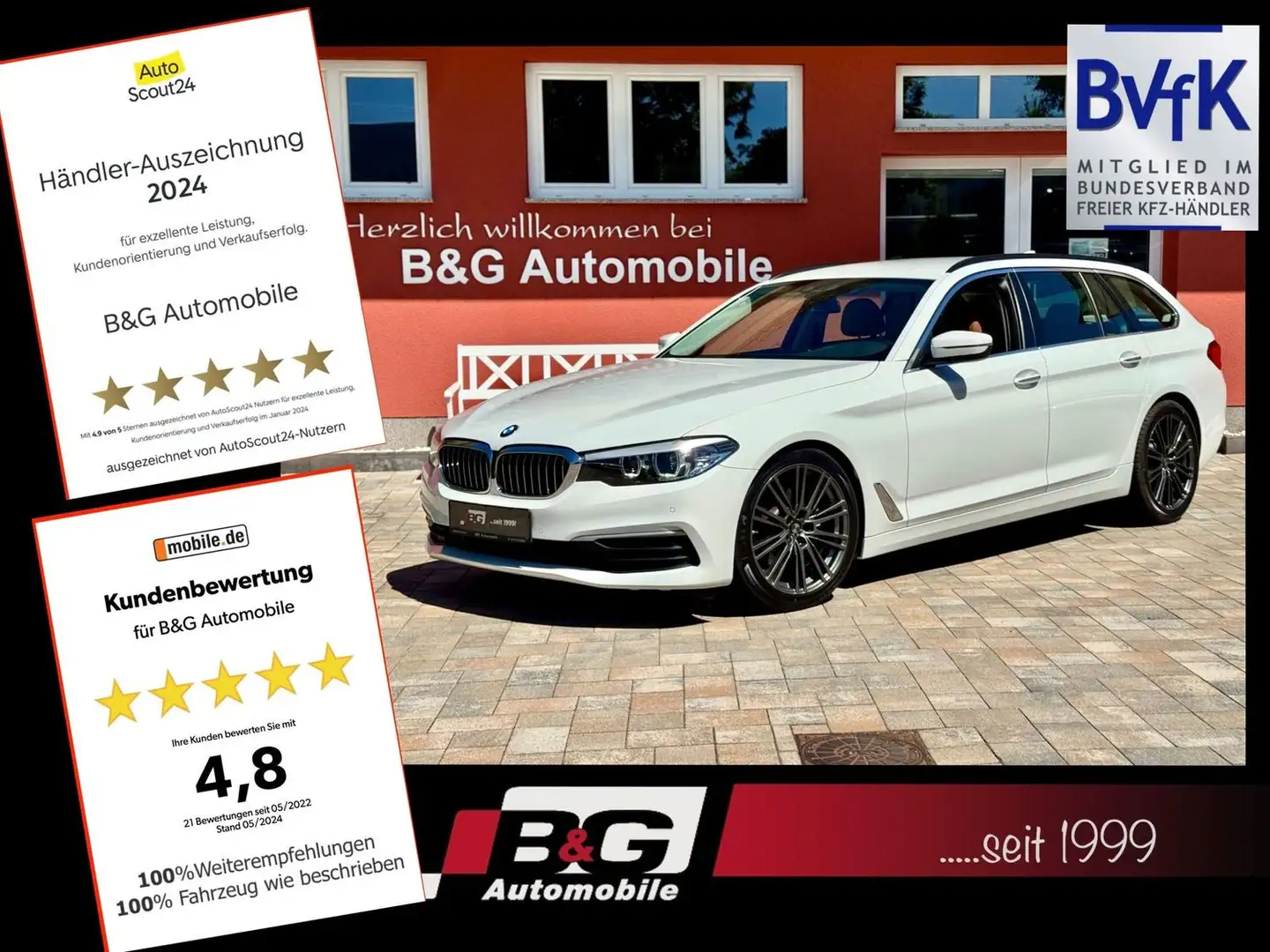 BMW 520 D Touring*2.Hd*Navi*Leder*LED*19Zoll* Weiß - 1