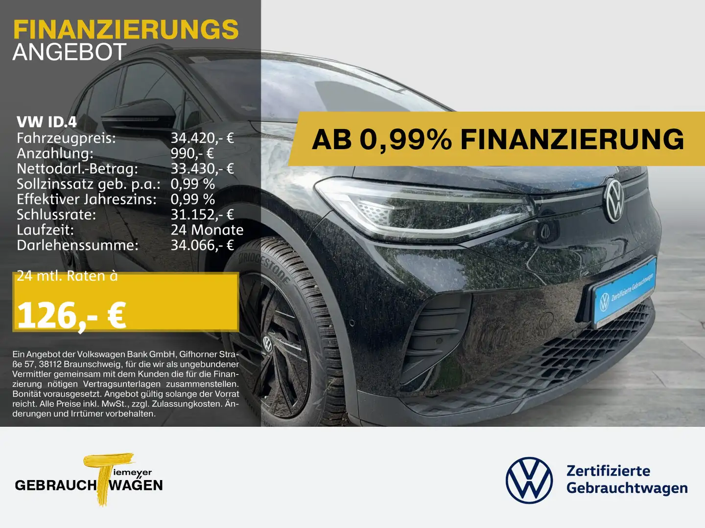 Volkswagen ID.4 PRO LM20 AHK NAVI KAMERA Schwarz - 1