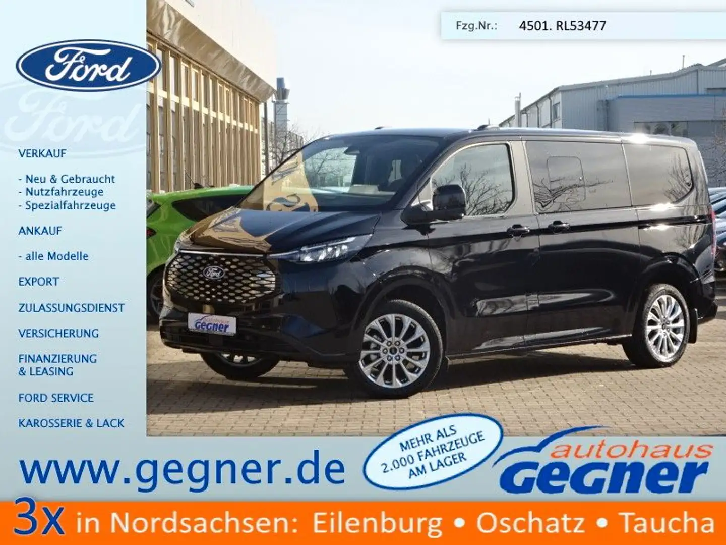 Ford Tourneo Custom Titanium X BEV 340L1 AHK Pano B&O Černá - 1