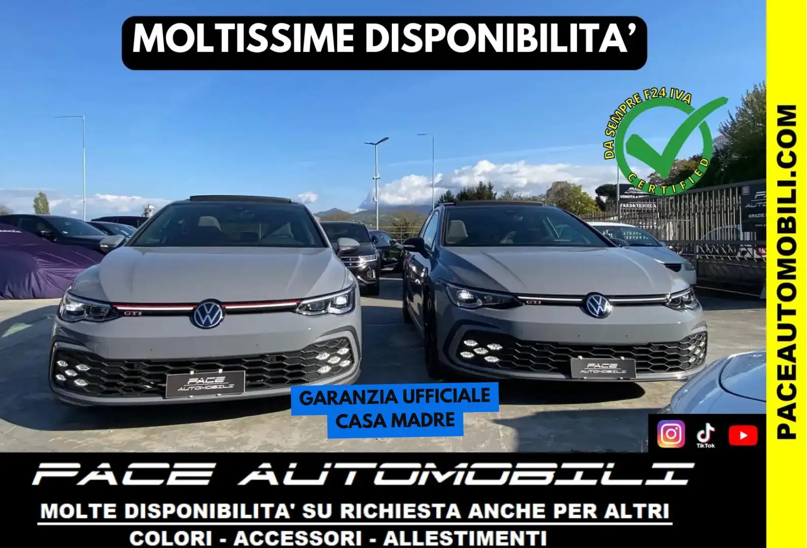Volkswagen Golf GTI VIII NAVI PDC TETTO LED CERCHI 18" ACC KAMERA USB Grigio - 1