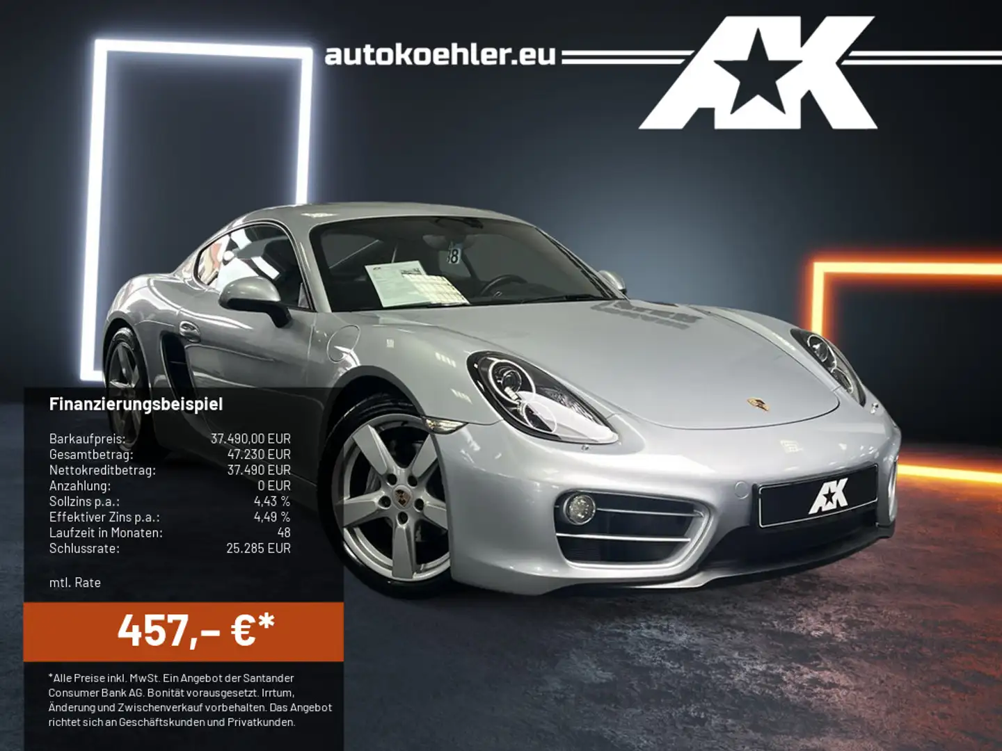 Porsche Cayman 2.7 SPORT Sportabgas Navi Autom. NAVI Stříbrná - 1