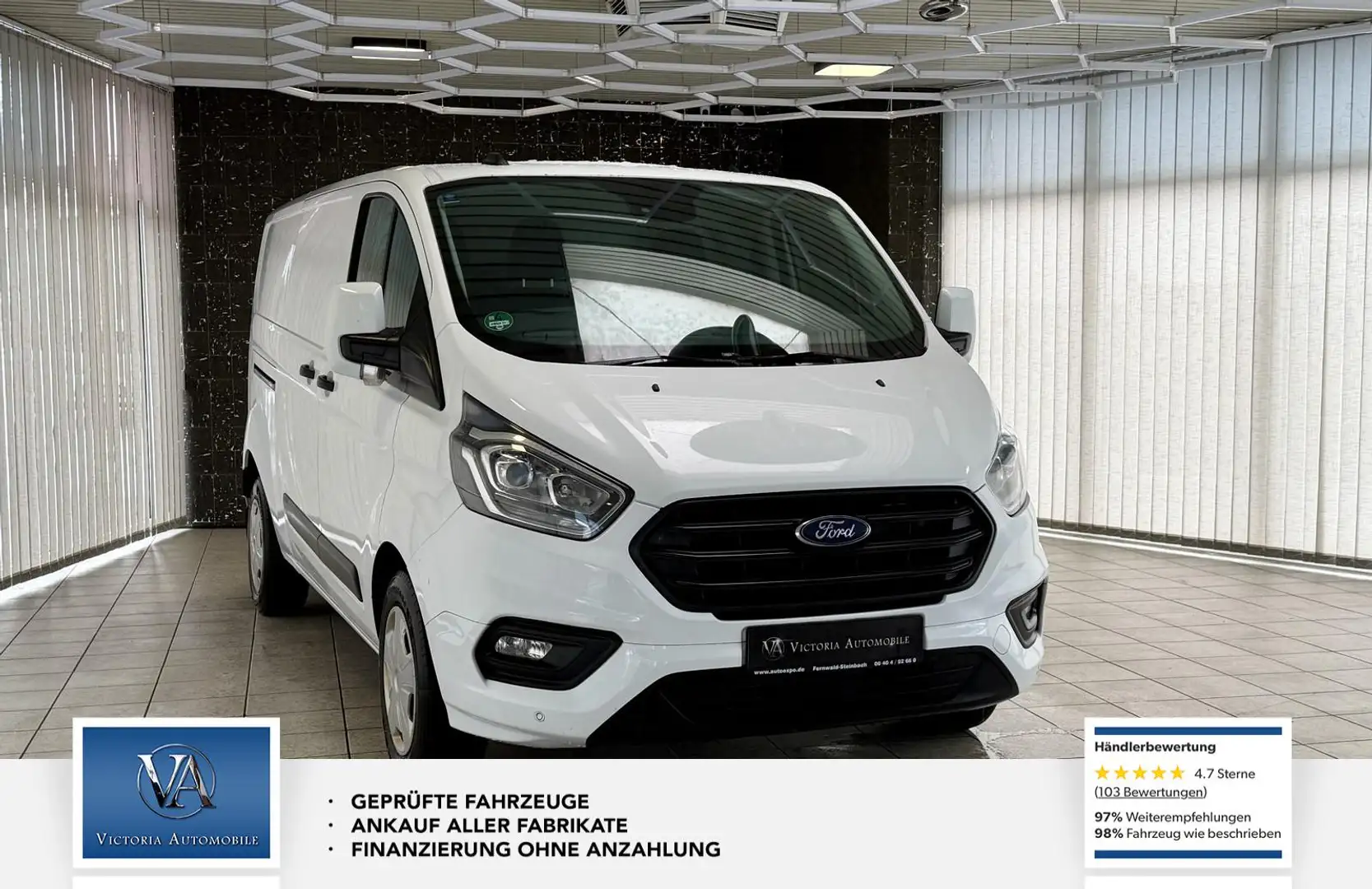 Ford Transit Custom Kasten 1 Hand. Mega Ausstattung. Totwinkel, Sitzhe Blanc - 2
