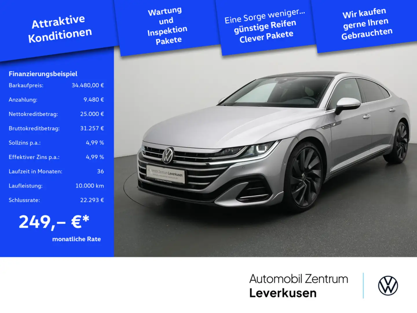 Volkswagen Arteon R-Line 4Motion LEDER CARPLAY STANDHZ ACC Schwarz - 1