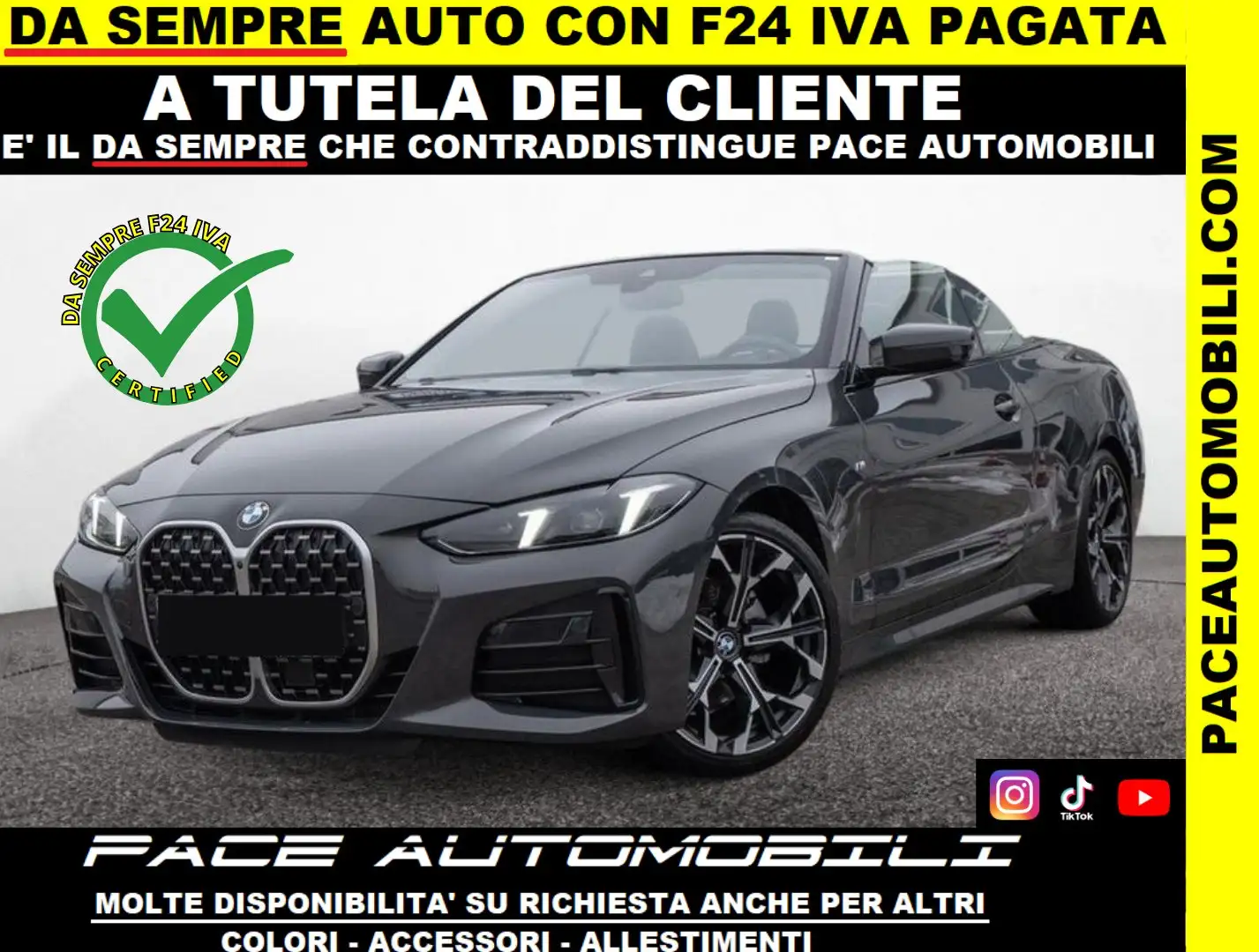 BMW 420 i CABRIO NEW M-SPORT MSPORT M SPORT  KAMERA PDC Grigio - 1