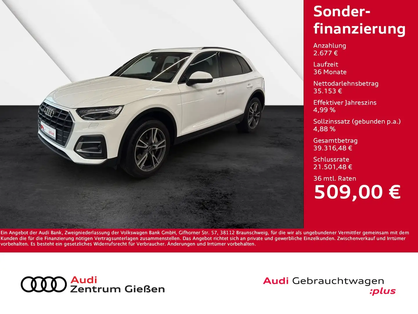 Audi Q5 50 TFSI e quattro S line AHK Matrix HuD B&O Weiß - 1