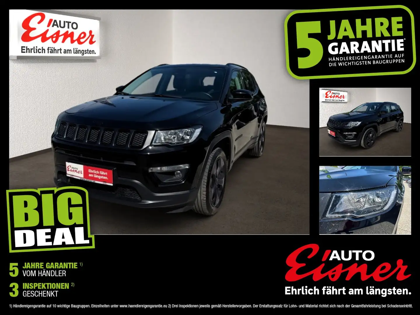 Jeep Compass 2.0 MULTIJET II 140 AW 2xKlima Kam. LM Schwarz - 1