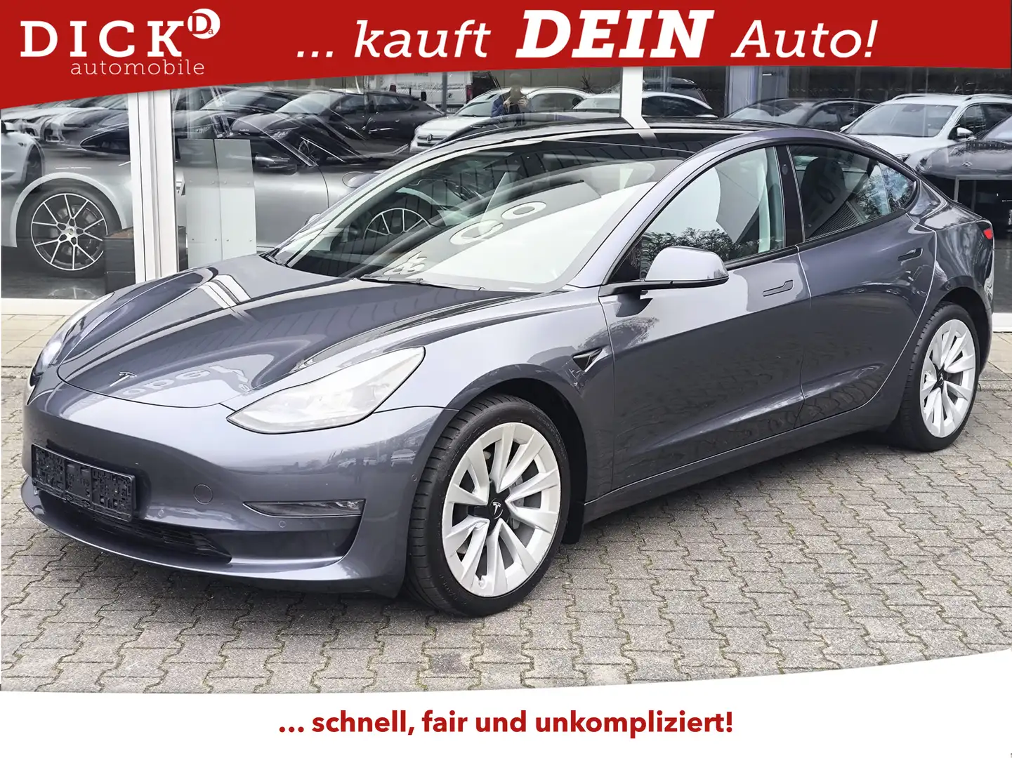 Tesla Model 3 Long Range Dual AWD PANO+STDHZ+LED+ACC+ Gris - 1
