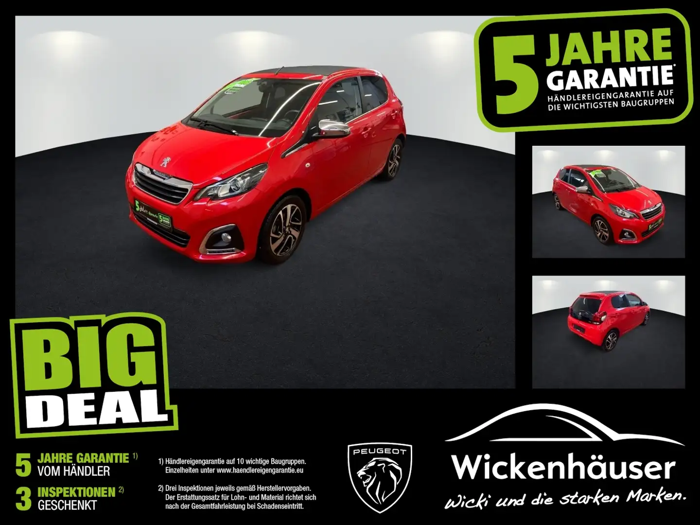 Peugeot 108 TOP 1.0 VTi TOP! Allure SHZ+Kam.+KeyLess+LM Rojo - 1
