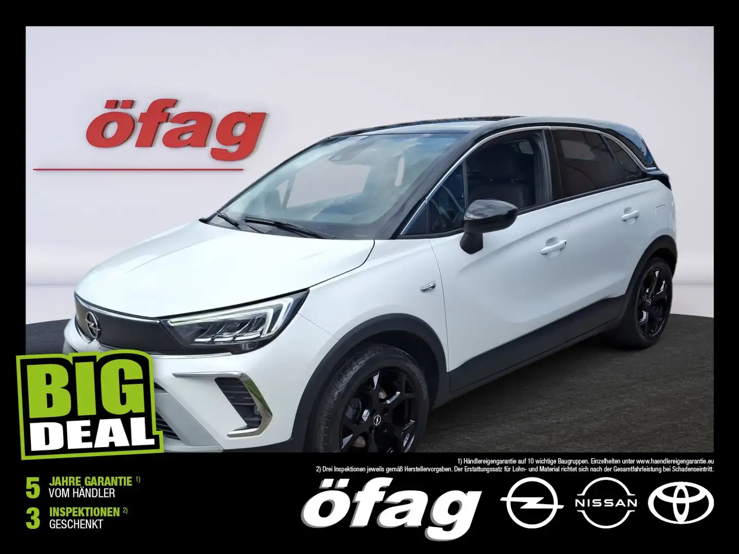 Opel Crossland 1.2 Turbo Elegance AHK+LED+Navi+Pano Weiß - 1