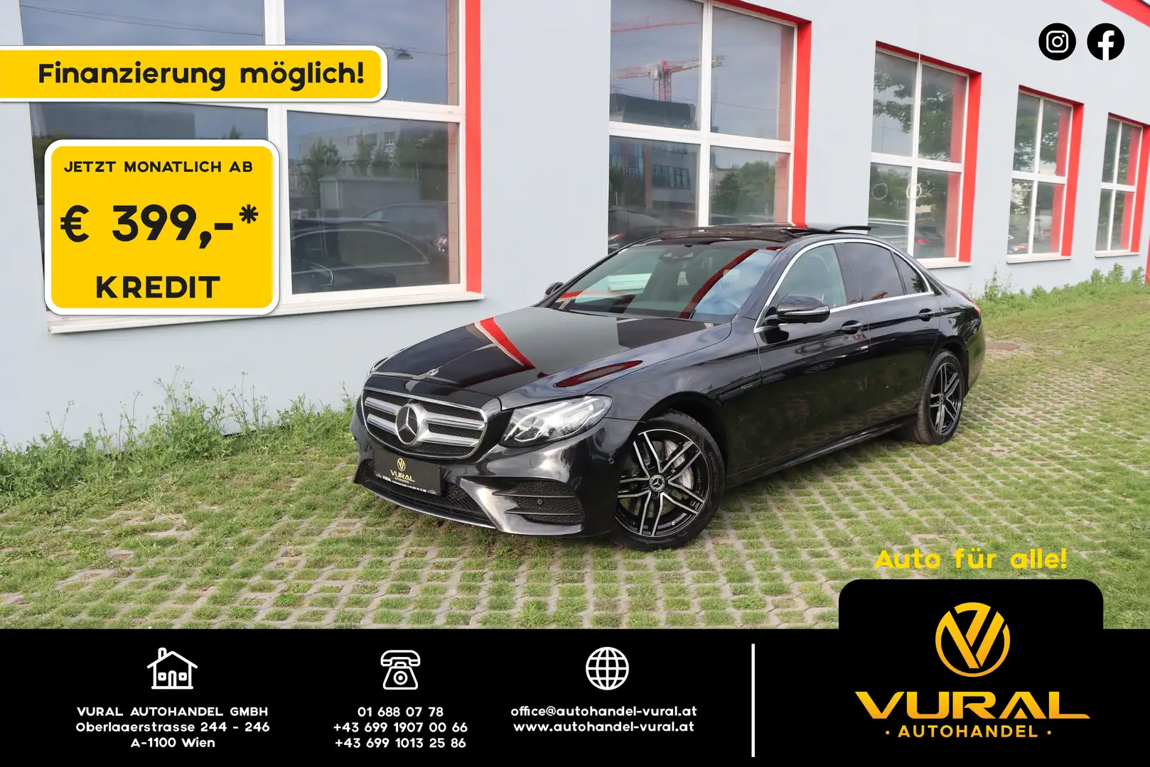Mercedes-Benz E 300 de AMG-LINE | PANORAMA | LEDER | Head-up | LED | Schwarz - 1
