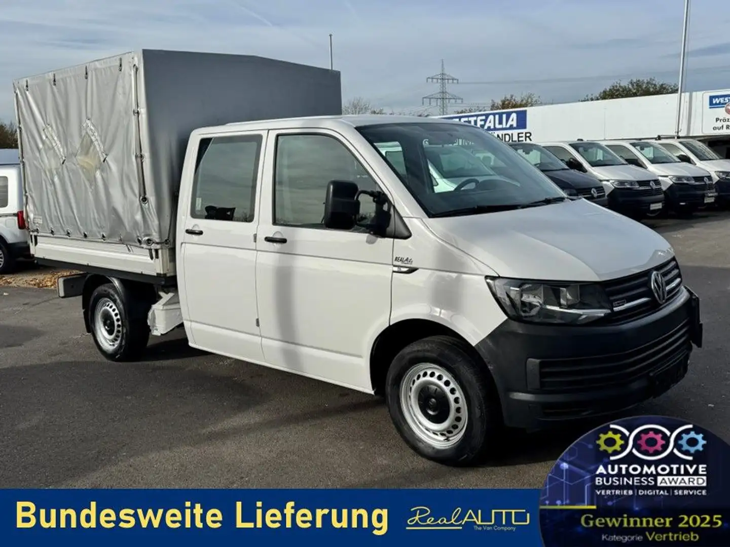 Volkswagen T6 Transporter Doka/Pritsche TDI 4Motion Standh Weiß - 1
