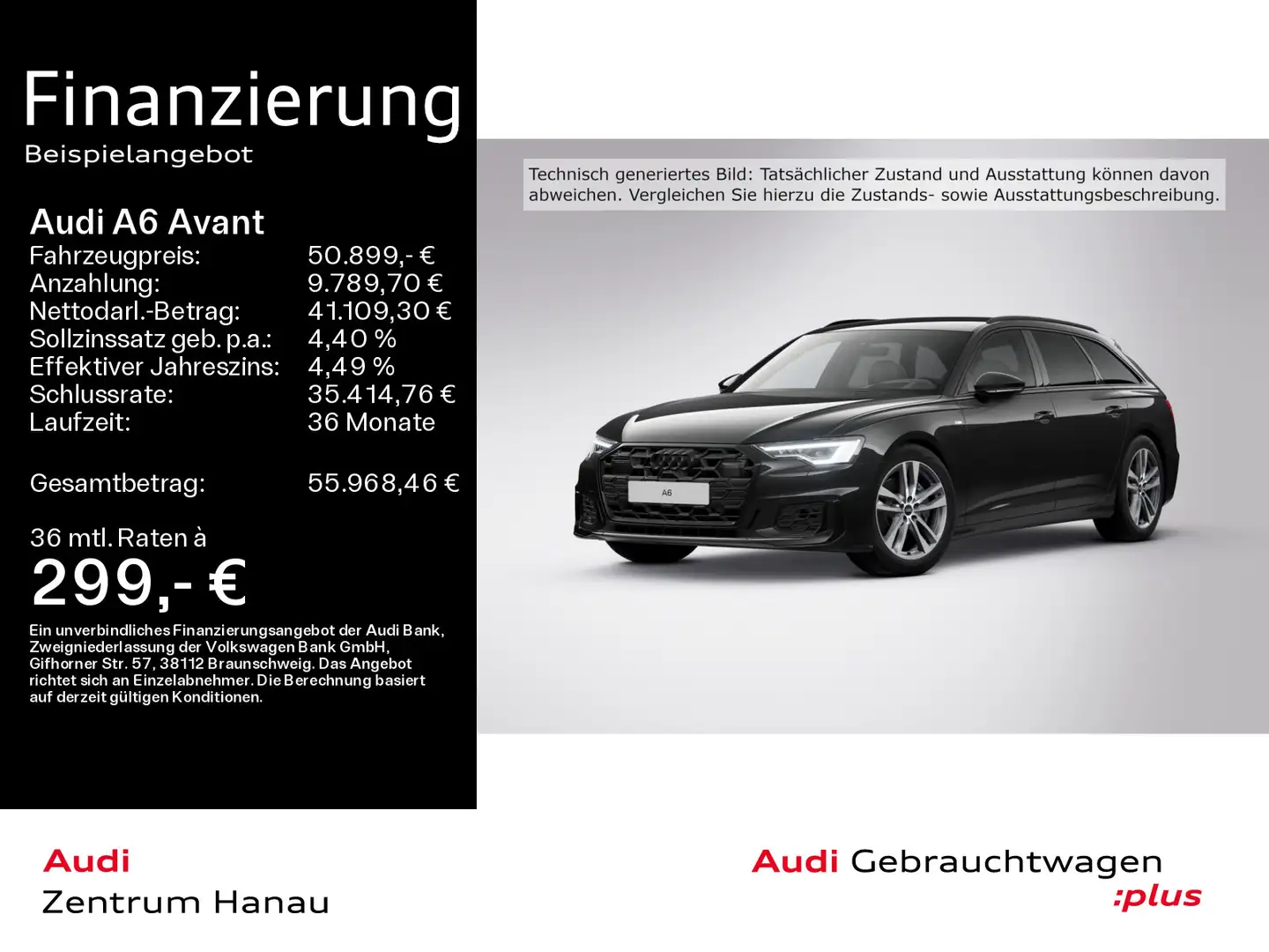 Audi A6 45 TFSI S-LINE*MATRIX*HUD*19ZOLL*NAVI-P Schwarz - 1