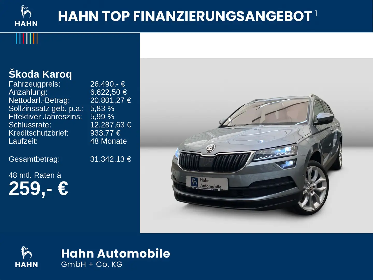 Skoda Karoq 1.5 TSI DSG Style ACC Navi Kamera LED Grau - 2