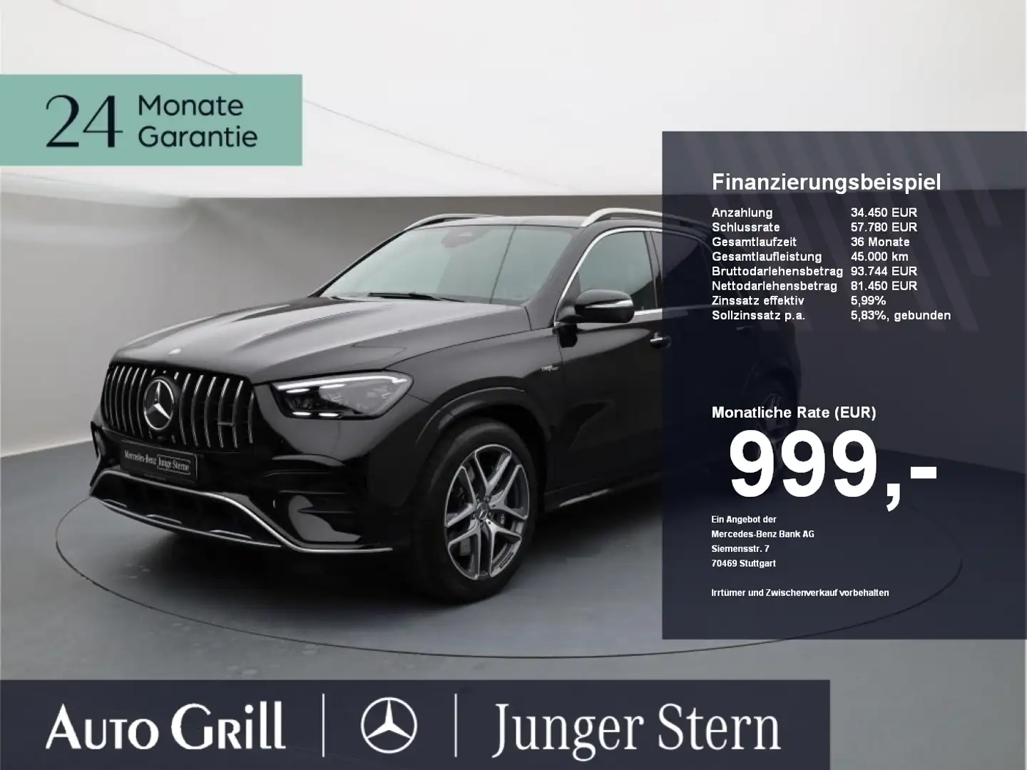 Mercedes-Benz GLE 53 AMG Hybrid 4M+ Plugin Pano Burm 360 HuD Noir - 1