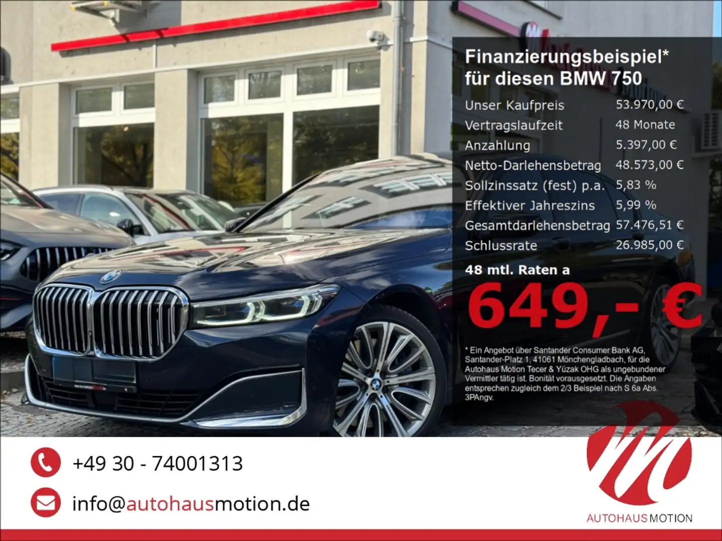 BMW 750 Ld xDrive Laser 360° GSD FOND TV LUFT HUD Bleu - 1