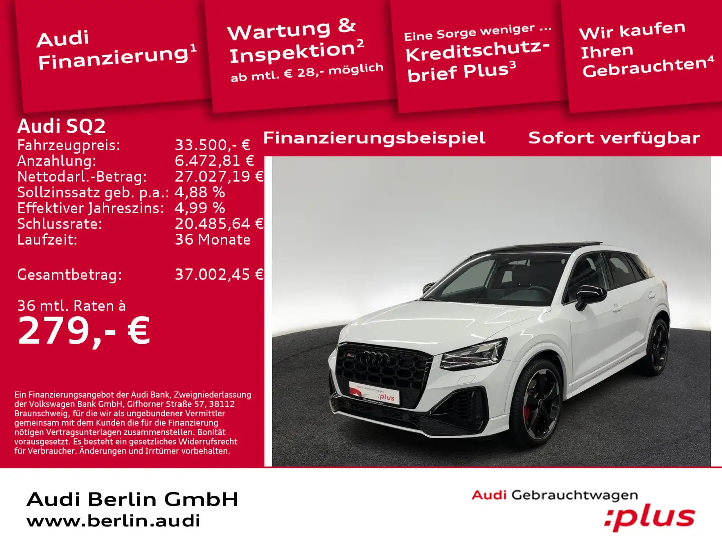 Audi SQ2 TFSI S tr. MATRIX NAVI RFK PANO SONOS Weiß - 1