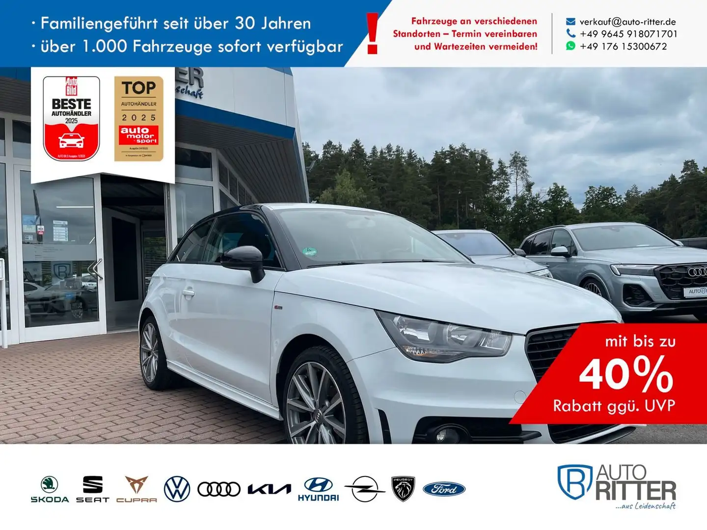 Audi A1 1.2 TFSI S-Line Bluetooth+Navi+Sitzheizung Blanco - 1