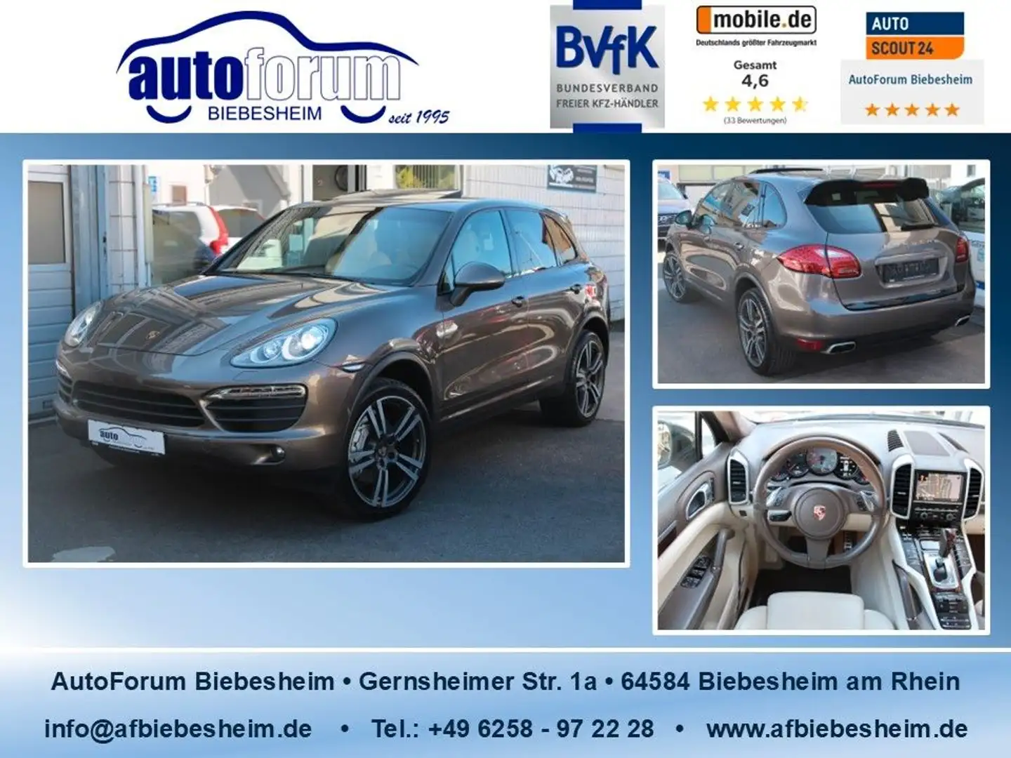 Porsche Cayenne S 4.8 V8 Bi-Xenon*Schiebedach*Burmester Коричневий - 1