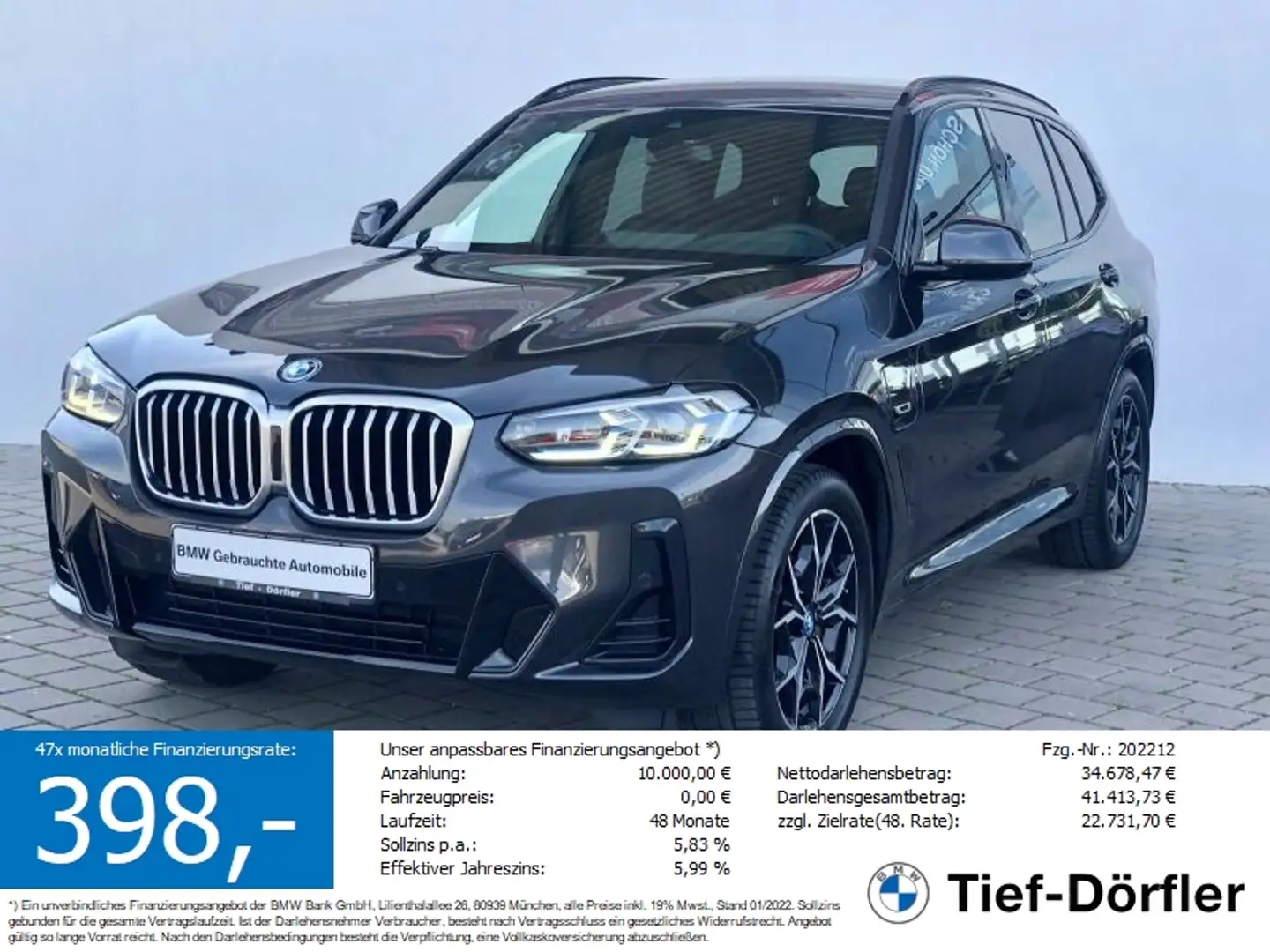 BMW X3 xDrive30e SAG M Sport AHK/LASER/HUD/AKUST/CAM Grau - 1
