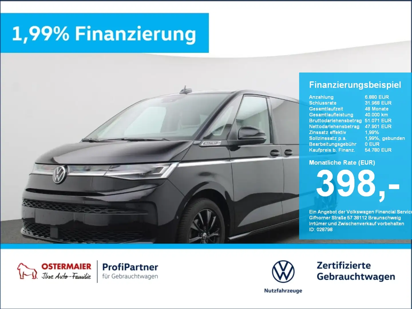 Volkswagen T7 Multivan STYLE 2.0TDI 150PS DSG 7SITZE.AHK.HuD.MATIRX.NAVI. Noir - 1