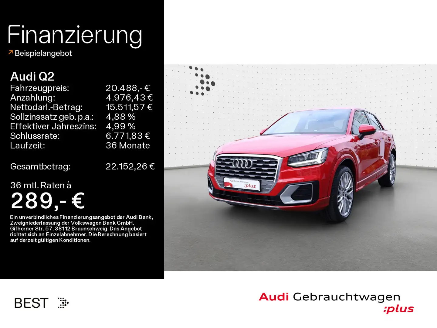 Audi Q2 Sport advanced 35 TFSI Navi*LED*Kamera*virtua Rot - 1