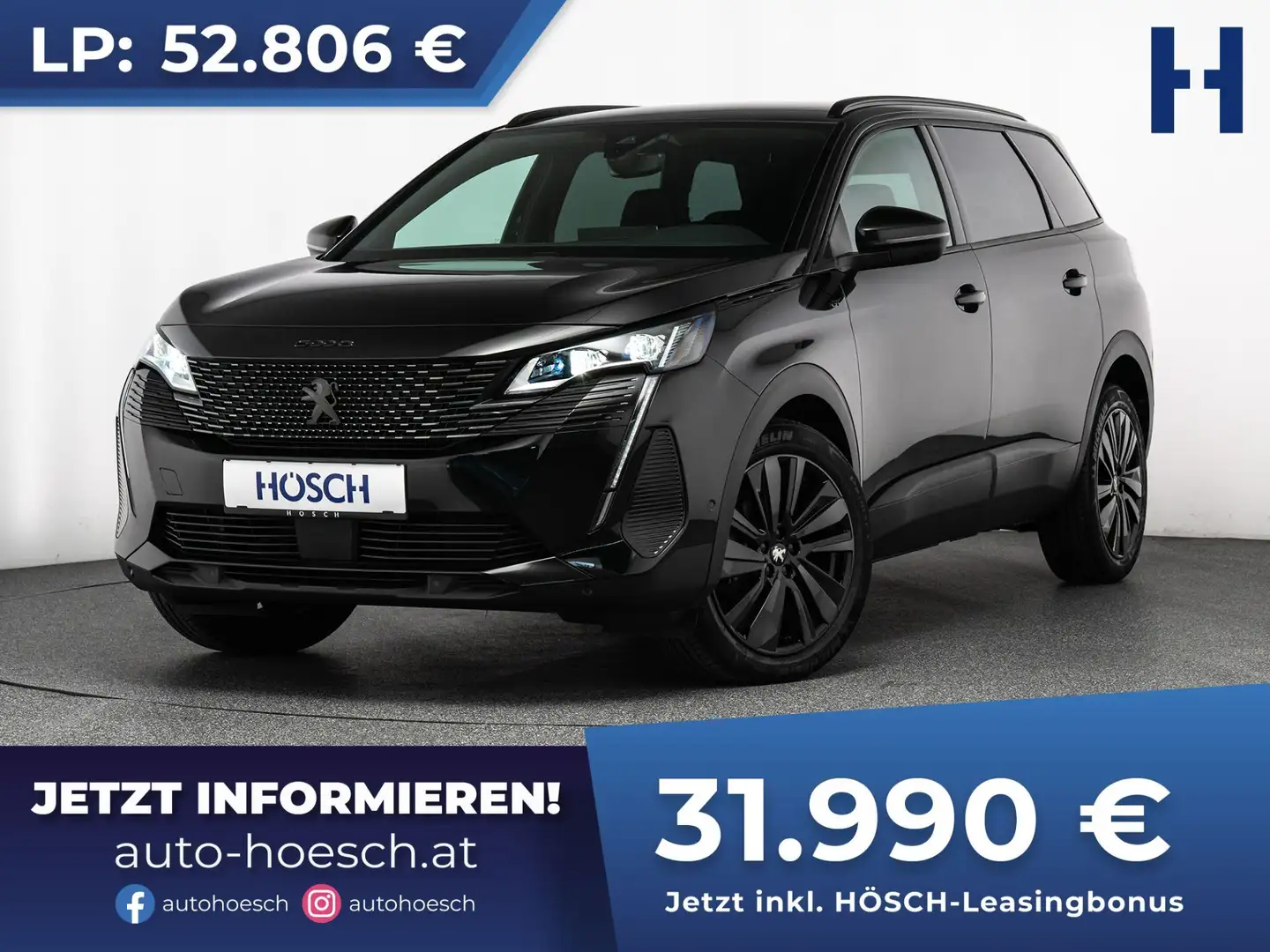 Peugeot 5008 1,2 PureTech 130 GT 7-Sitzer BLACK WIE NEU -39% Noir - 1