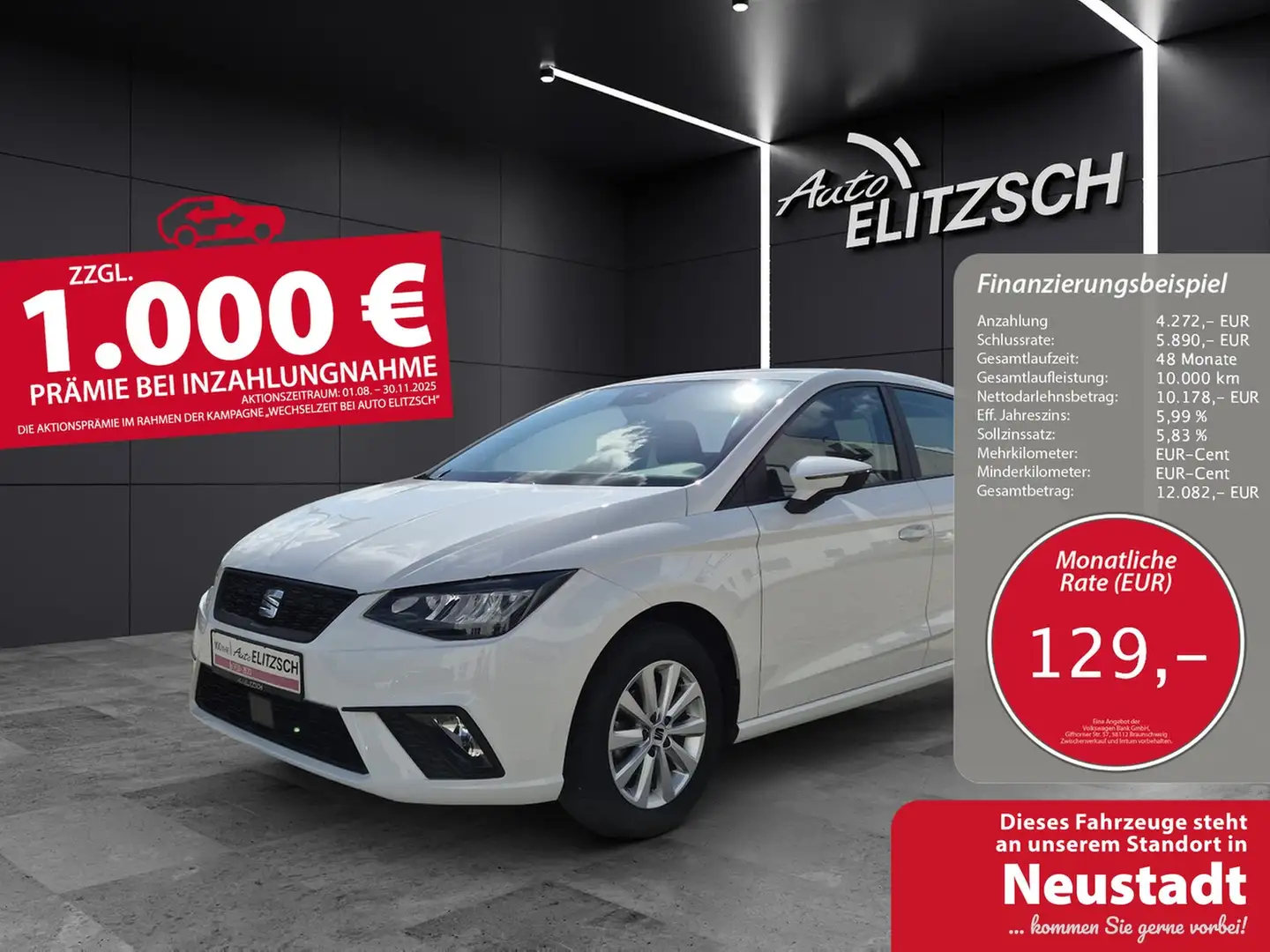 SEAT Ibiza 1.0 Reference LED Klima DAB PDC SHZ LM Weiß - 1