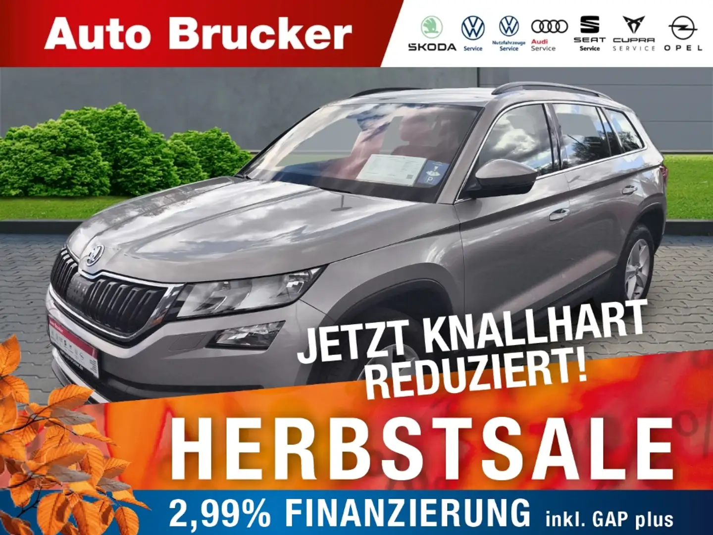 Skoda Kodiaq Ambition 4x4 2.0 TDI+Alufelgen+Anhängerkupplung+PD Beige - 1