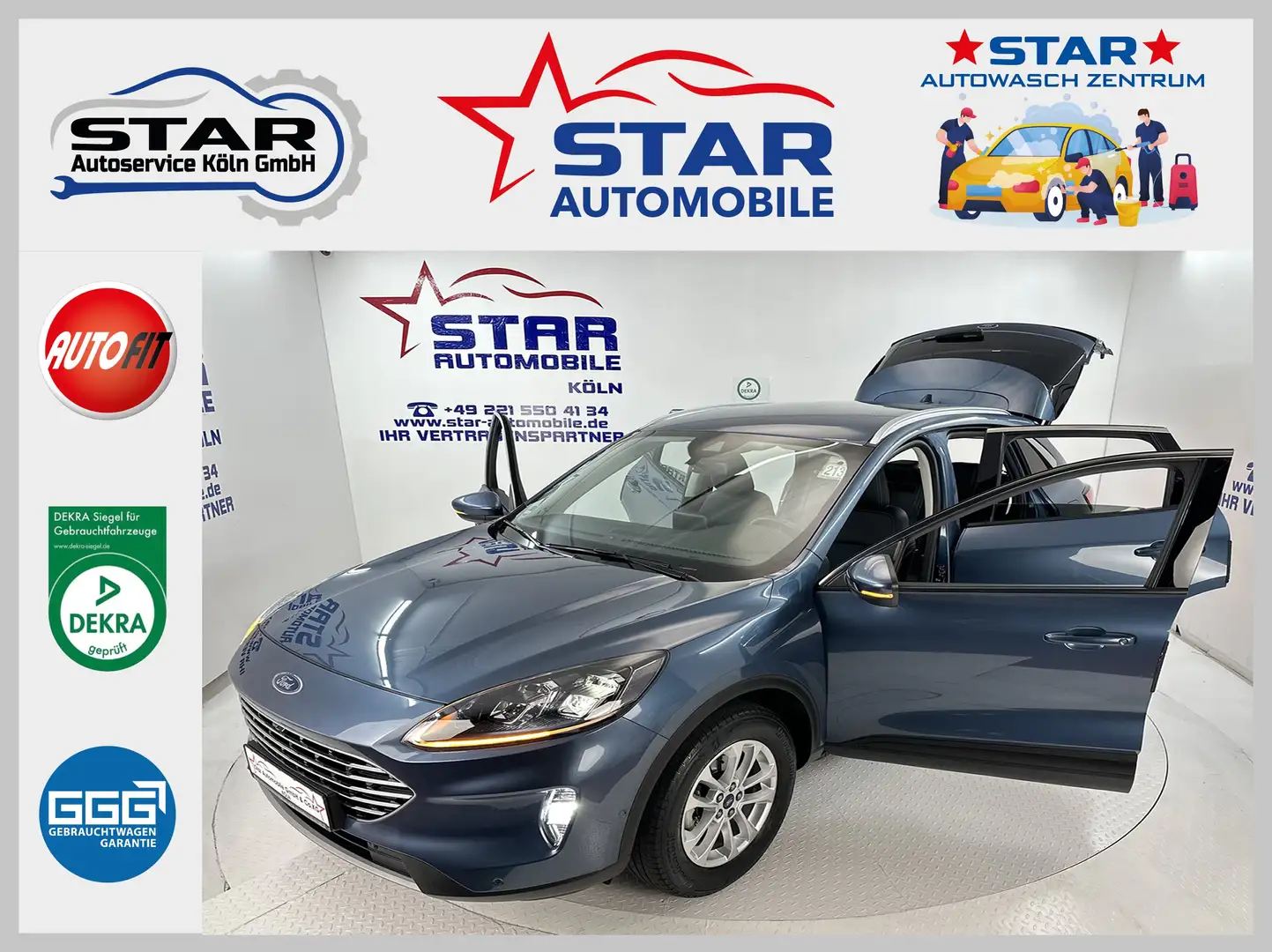 Ford Kuga Kuga Mild Hybrid Titanium X*2,0-110KW*LED*NAVI*EU6 Blau - 1