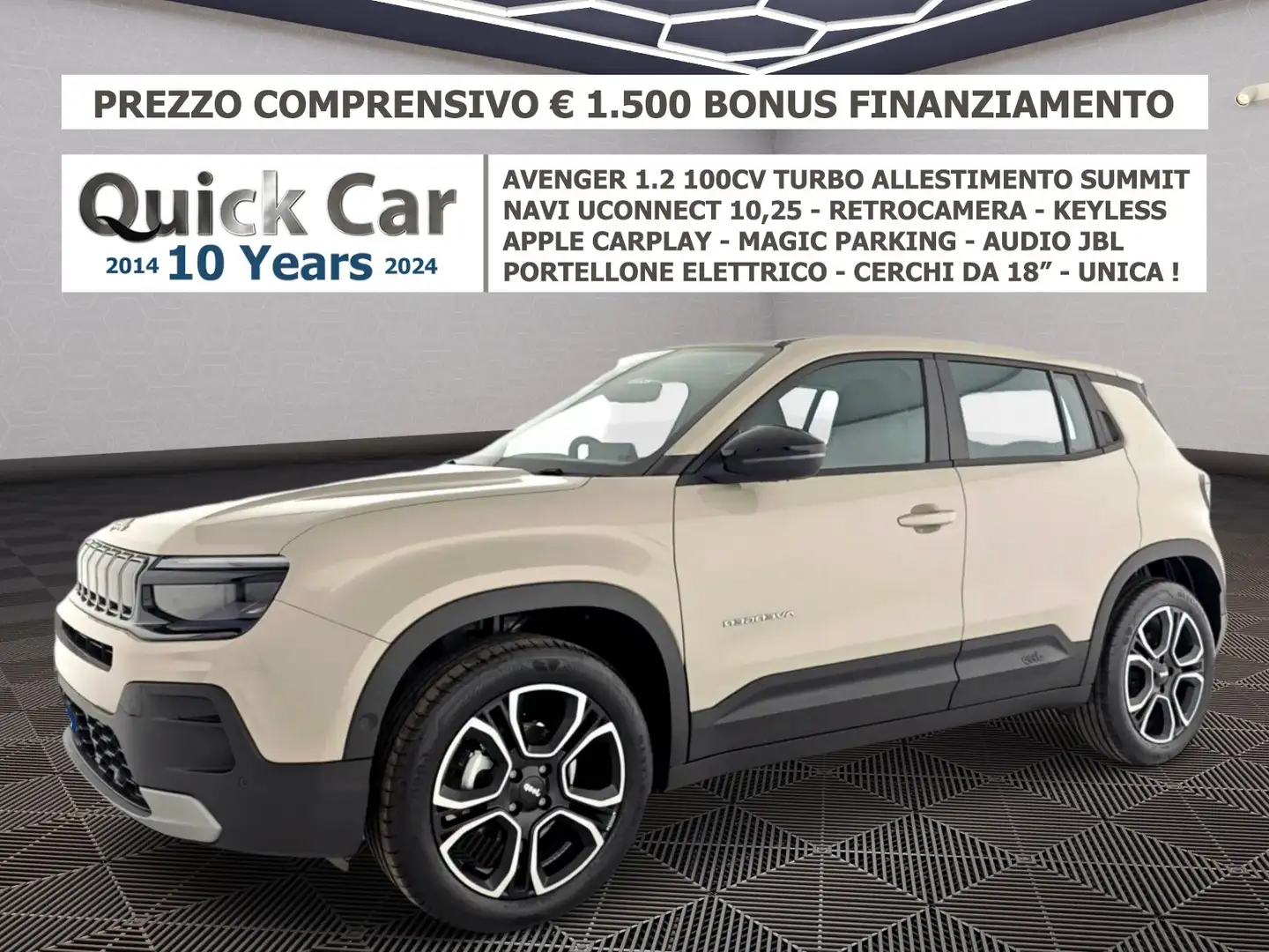 Jeep Avenger 1.2 turbo 100CV ALL. SUMMIT,NAVI,CAMERA,CERCHI 18 Beige - 1