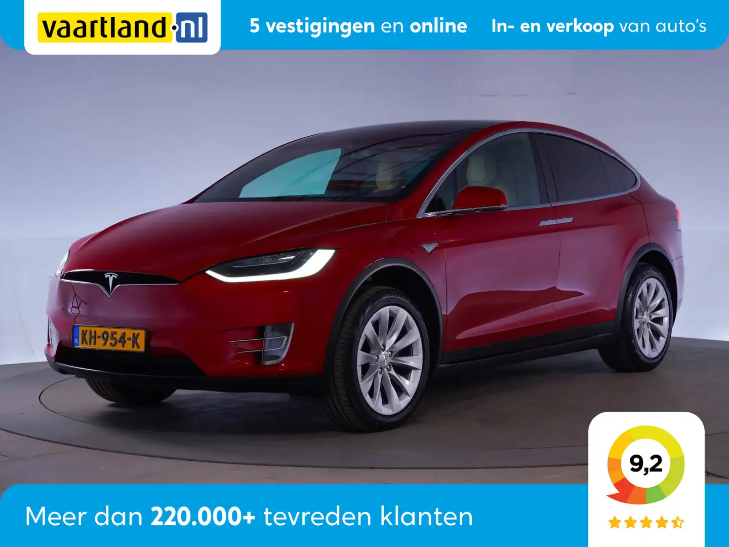 Tesla Model X 90D Base 7-pers. [ Panoramadak Leder ] Rood - 1